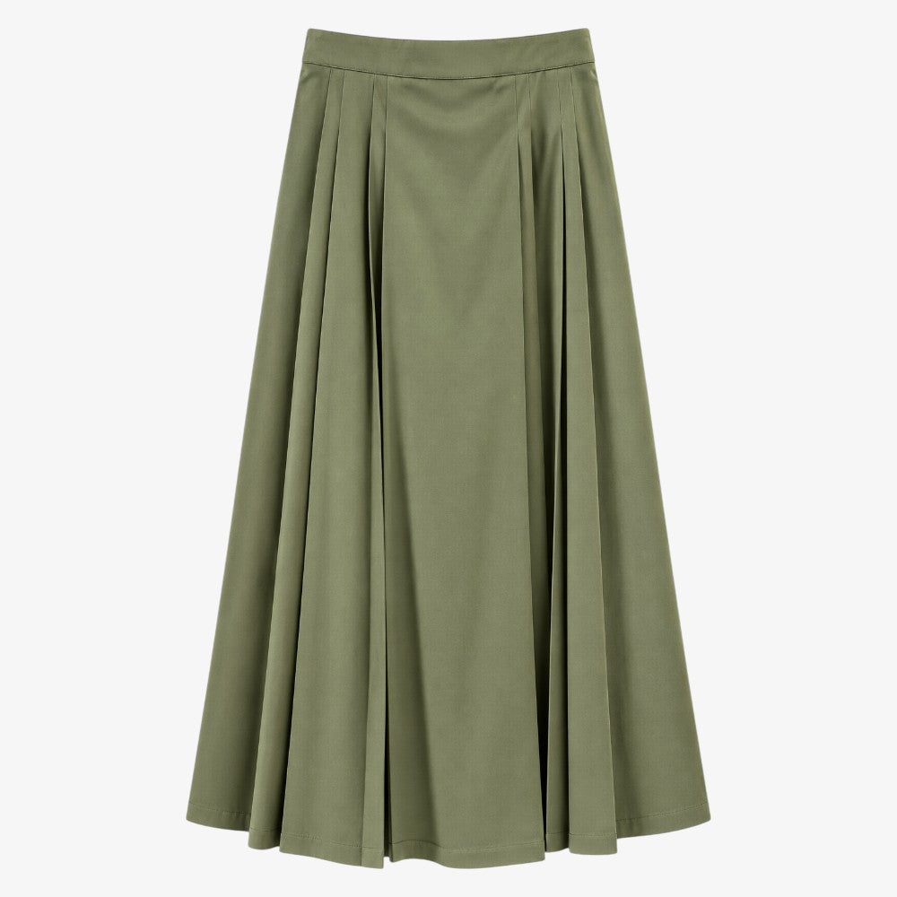 Pleat Midi Skirt - Grey