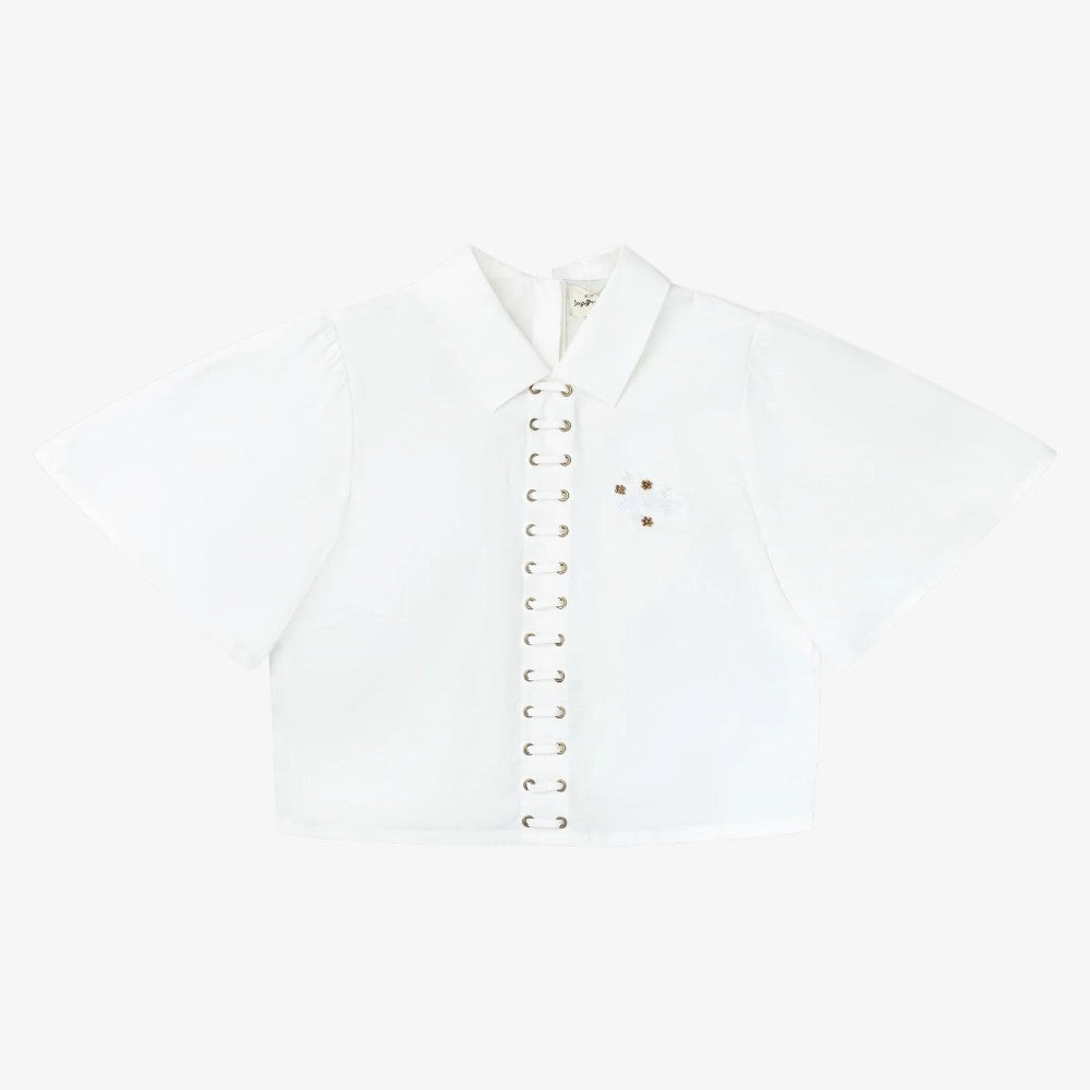 Embroidered Laces Shirt - White