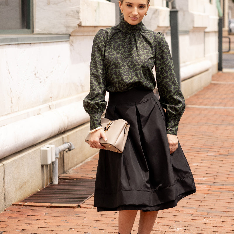Tia Taffeta Skirt - Black