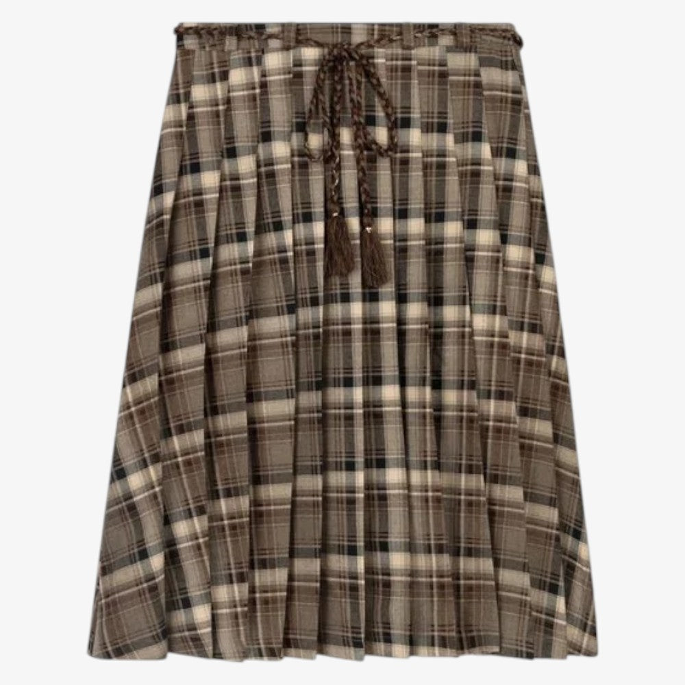 Lea Pleated Skirt - Plaid