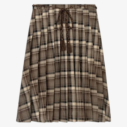 Lea Pleated Skirt - Plaid