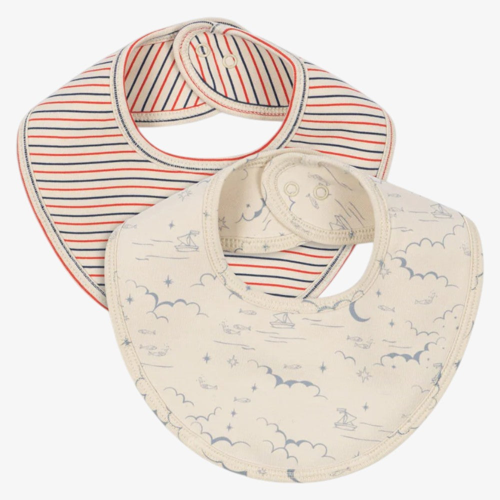 2 Pack Bibs - Stripe &amp; Marine