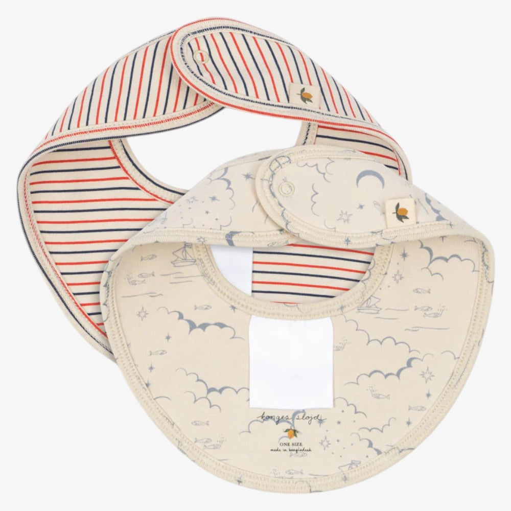 2 Pack Bibs - Stripe &amp; Marine