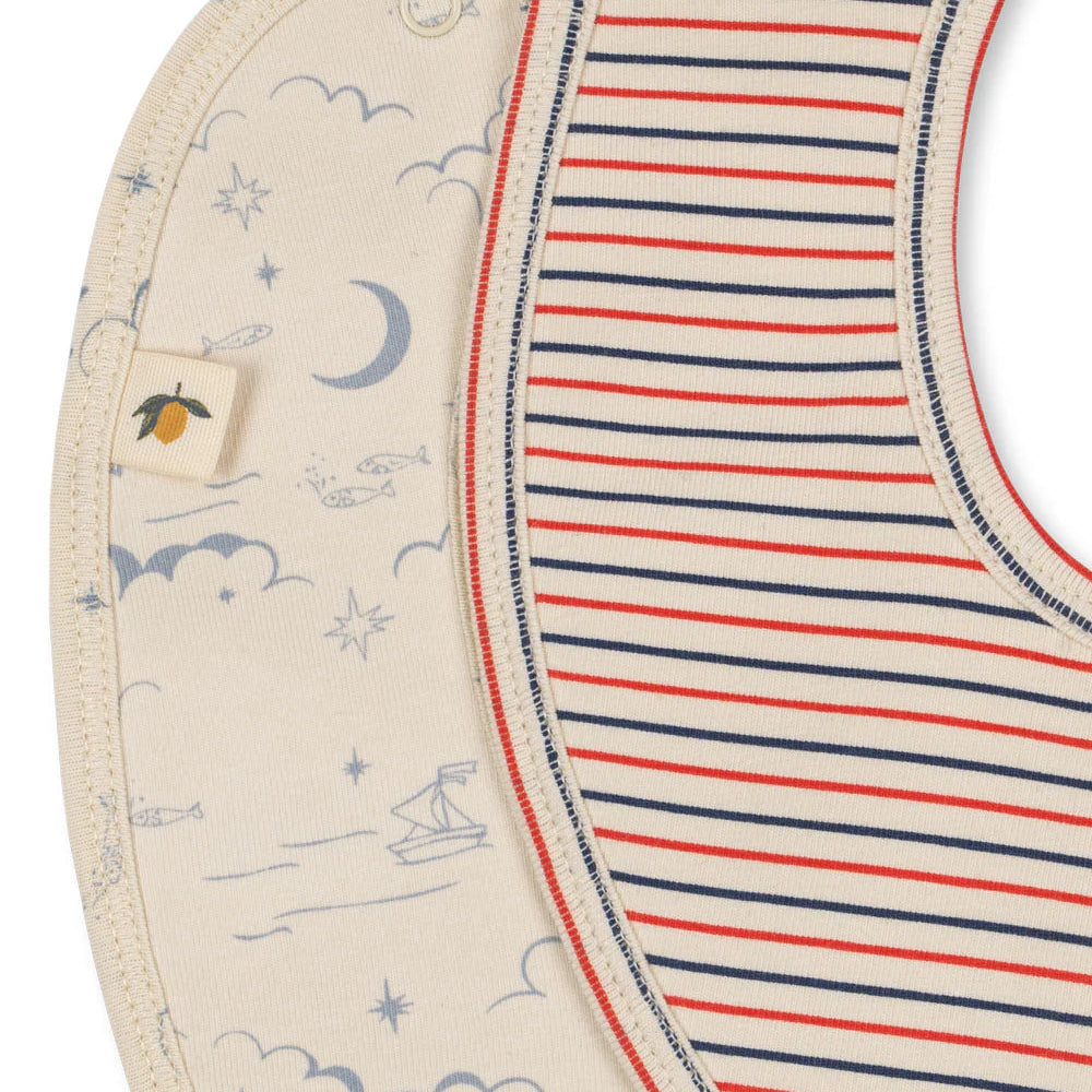 2 Pack Bibs - Stripe &amp; Marine