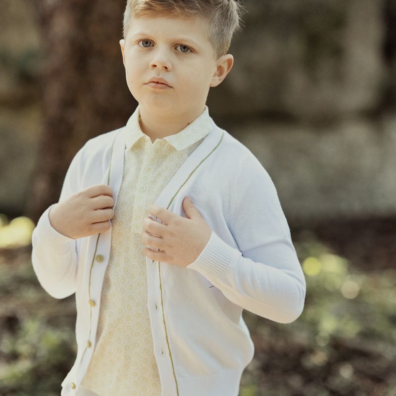 Piping Detail Cardigan - Moss
