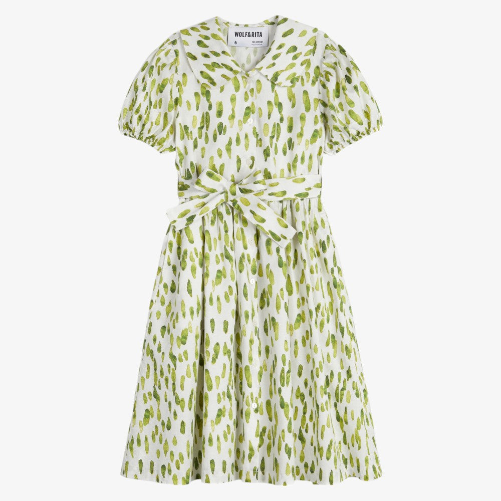 Elisabete Dress - White&amp;green