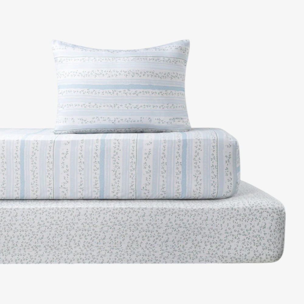 Enchanted Crib Sheet Set - Dusty Blue