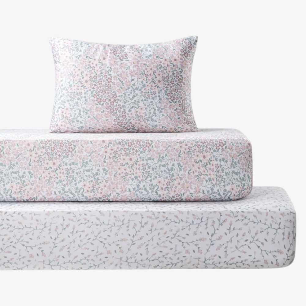 Flora Porter Crib Sheet Set - Stripe Blue