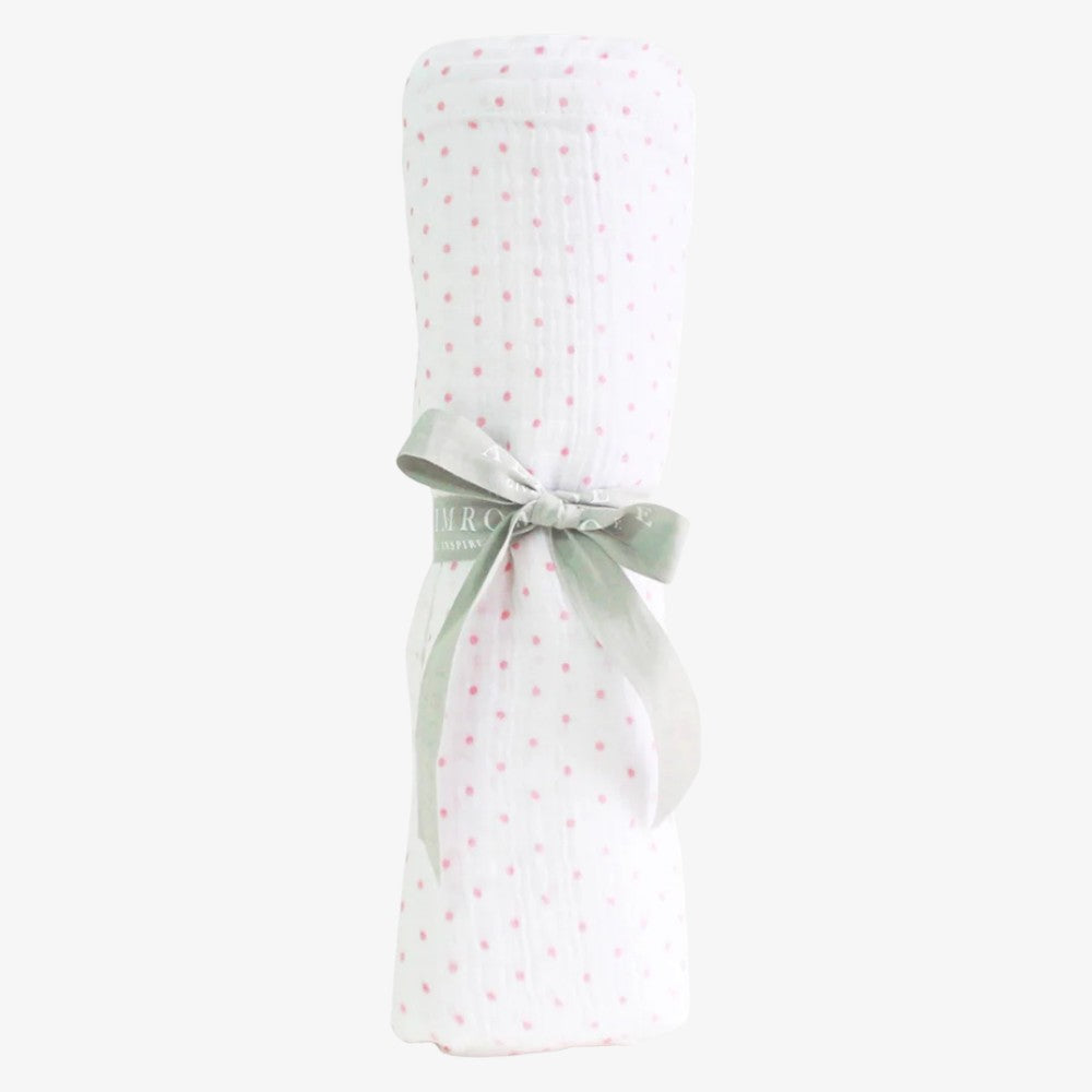 Muslin Swaddle - Pink Spot