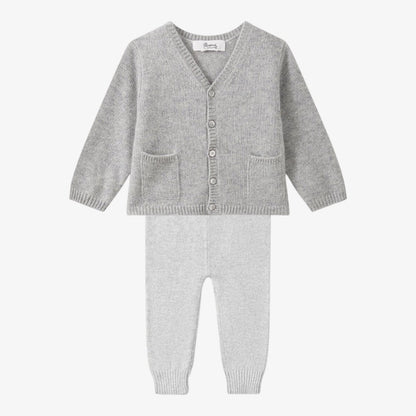 Knit Cardigan And Pants - Grey