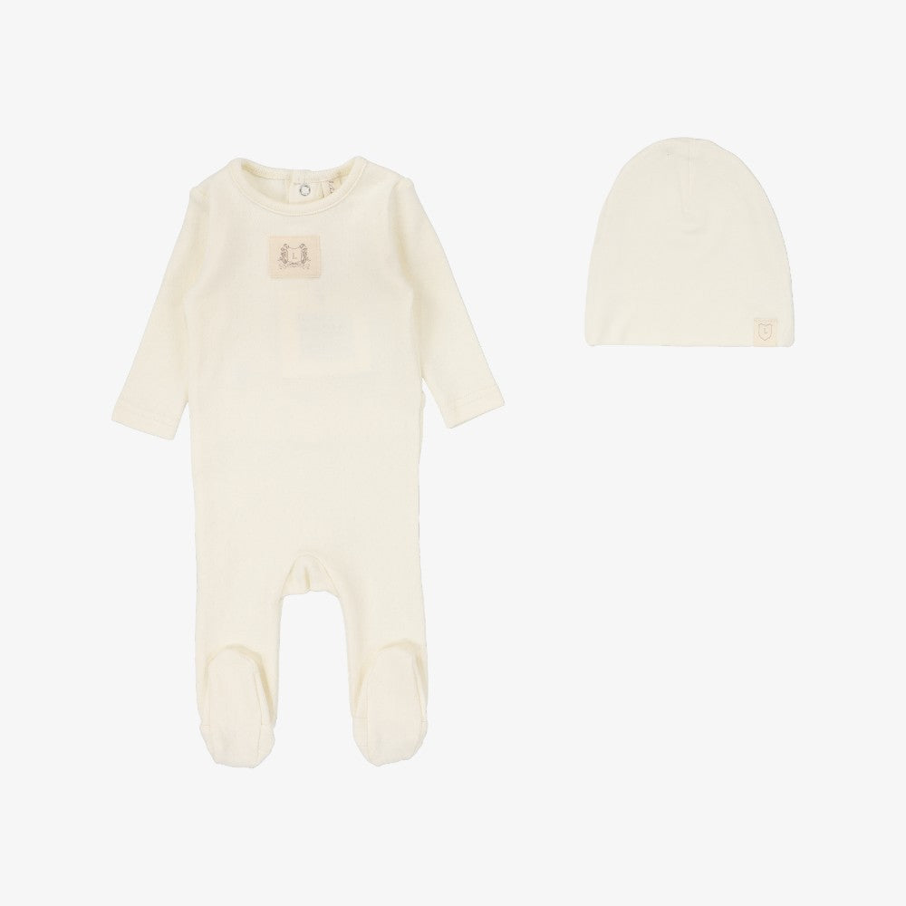 Pointelle Emblem Take Me Home Set - Cream