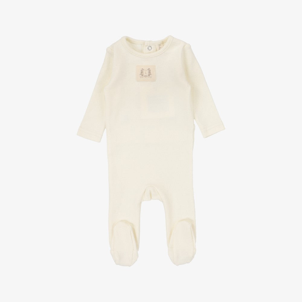 Pointelle Emblem Take Me Home Set - Cream