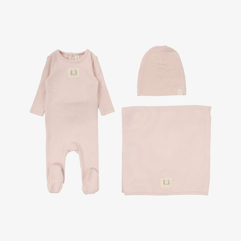 Pointelle Emblem Take Me Home Set - Soft Pink