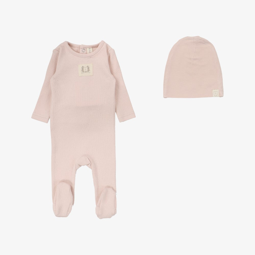 Pointelle Emblem Take Me Home Set - Soft Pink