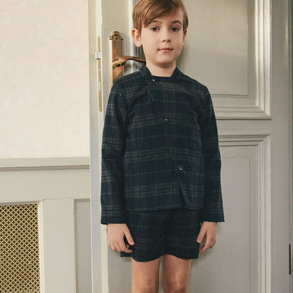 Maris Suspender Shorts - Blue