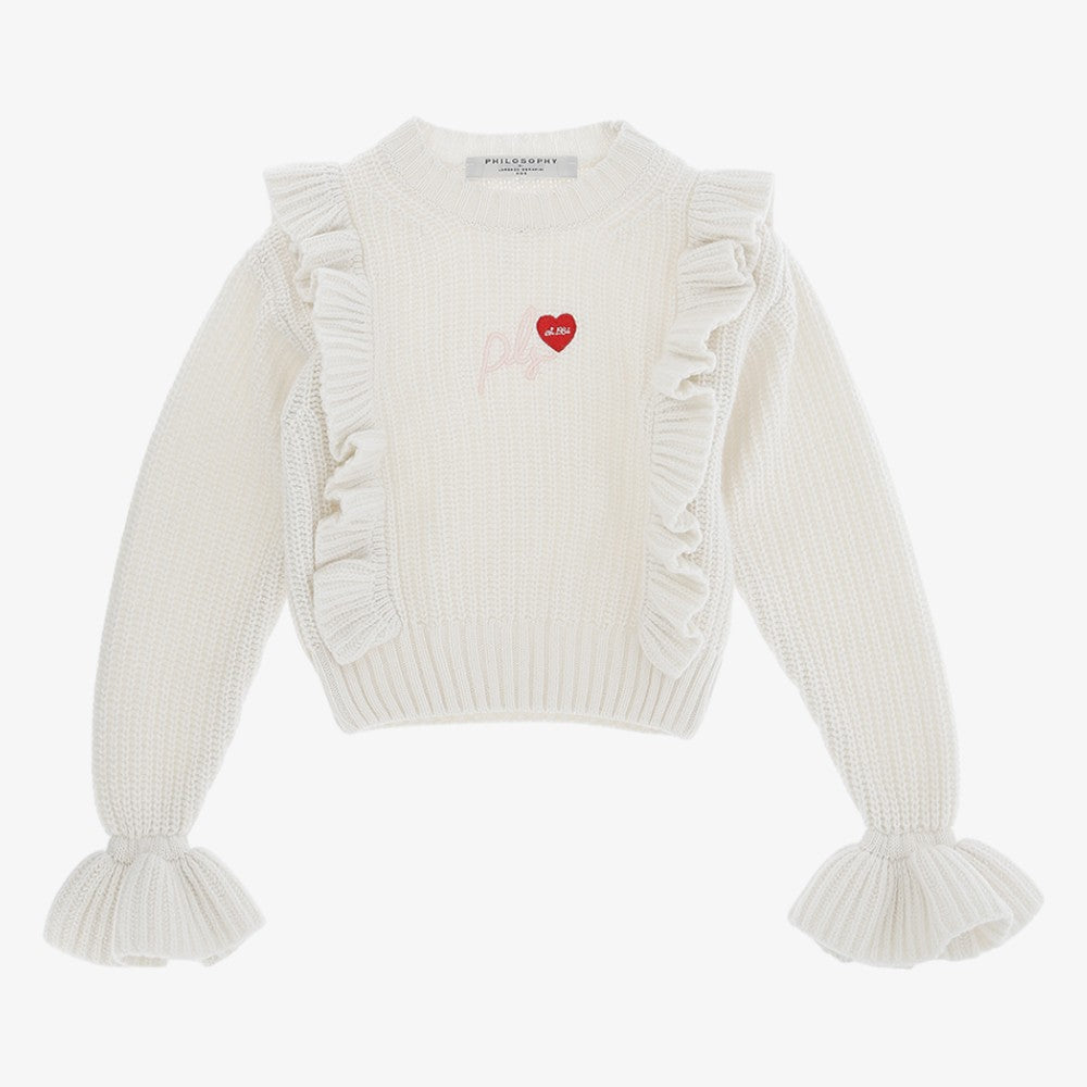 Ruffle Sweatshirt - White