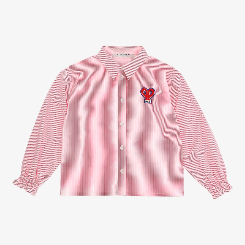 Striped Poplin Shirt - Pink