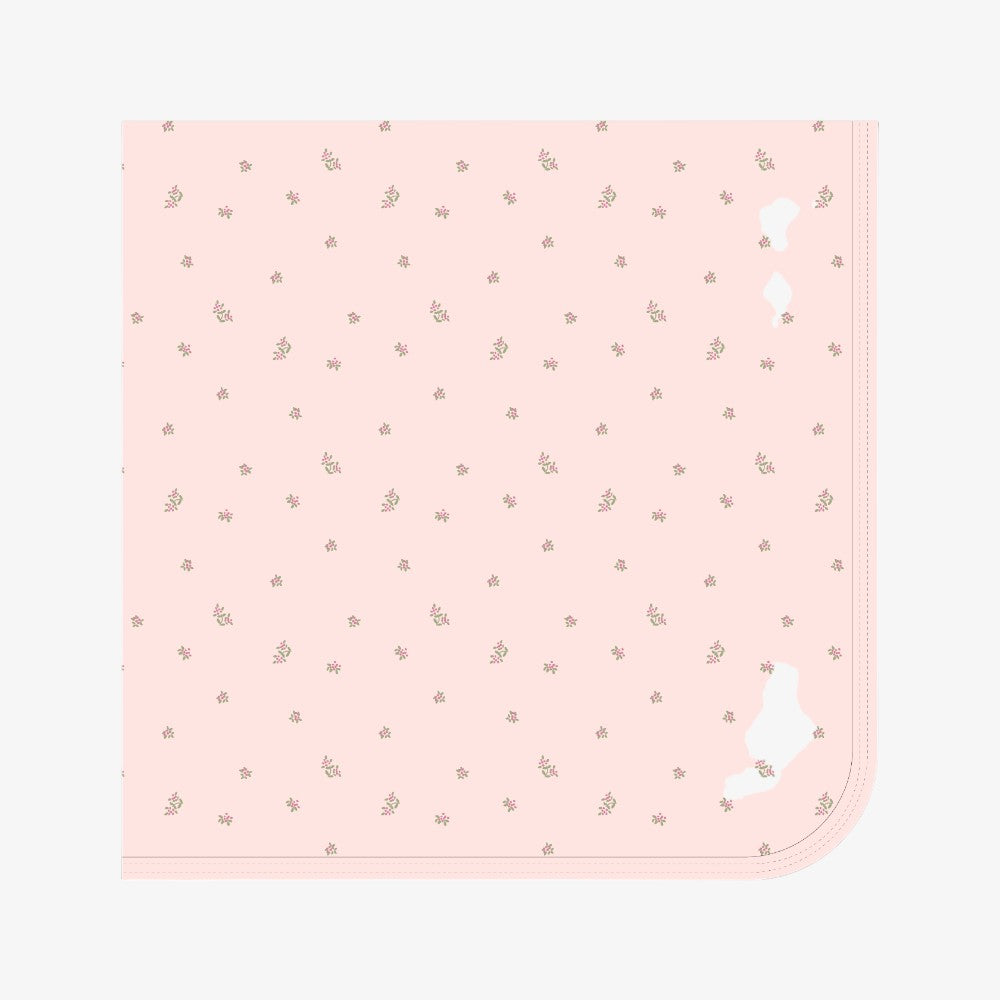 Pointelle Blanket - Flowers Pink