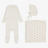 Printed Pointelle Take Me Home Set - Cream & Pink Bow