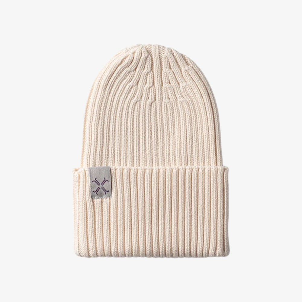 Ribbed Cuffed Beanie - Natural White