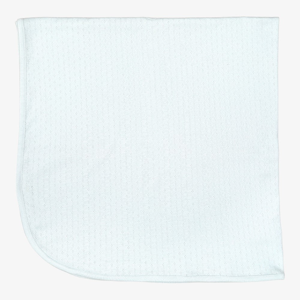 Pointelle Blanket - Light Blue