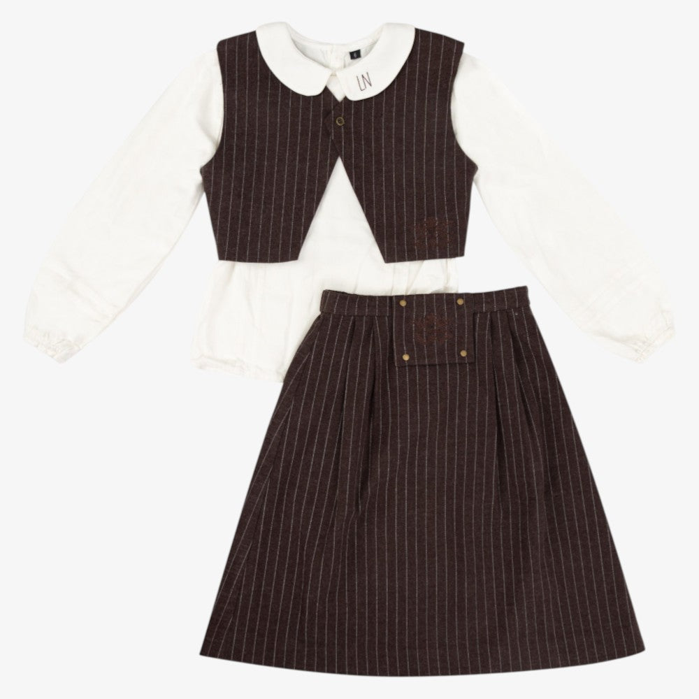 Pinstripe 3 Piece Set - Brown