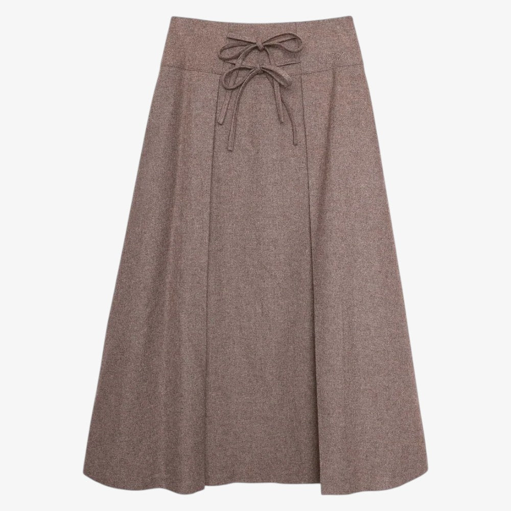 Wool Jacket And Skirt - Brown