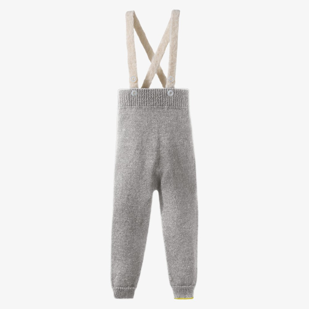Flan Suspender Pants - Warm Grey