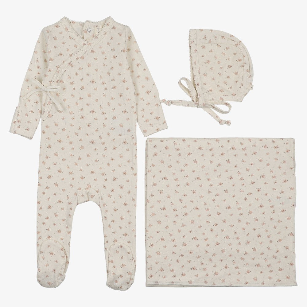 Printed Wrap Take Me Home Set - Cream &amp; Pink