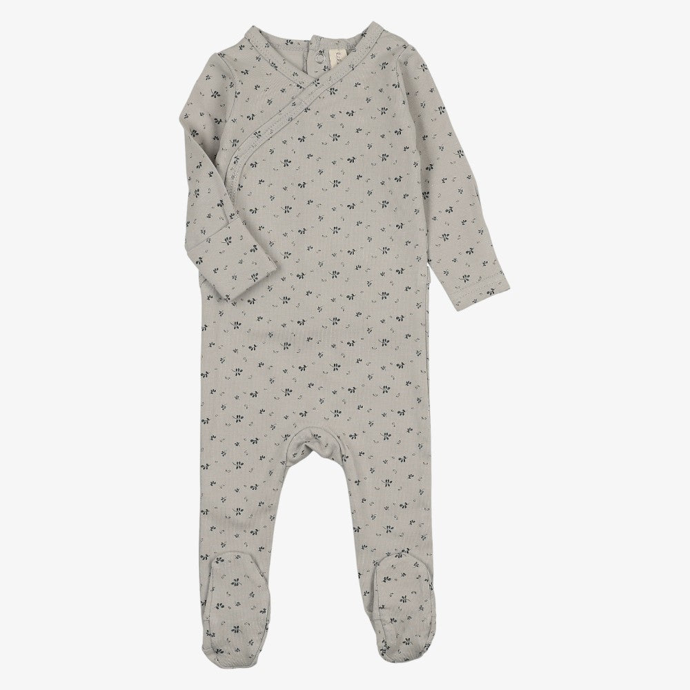 Printed Wrap Footie And Hat - Pale Blue