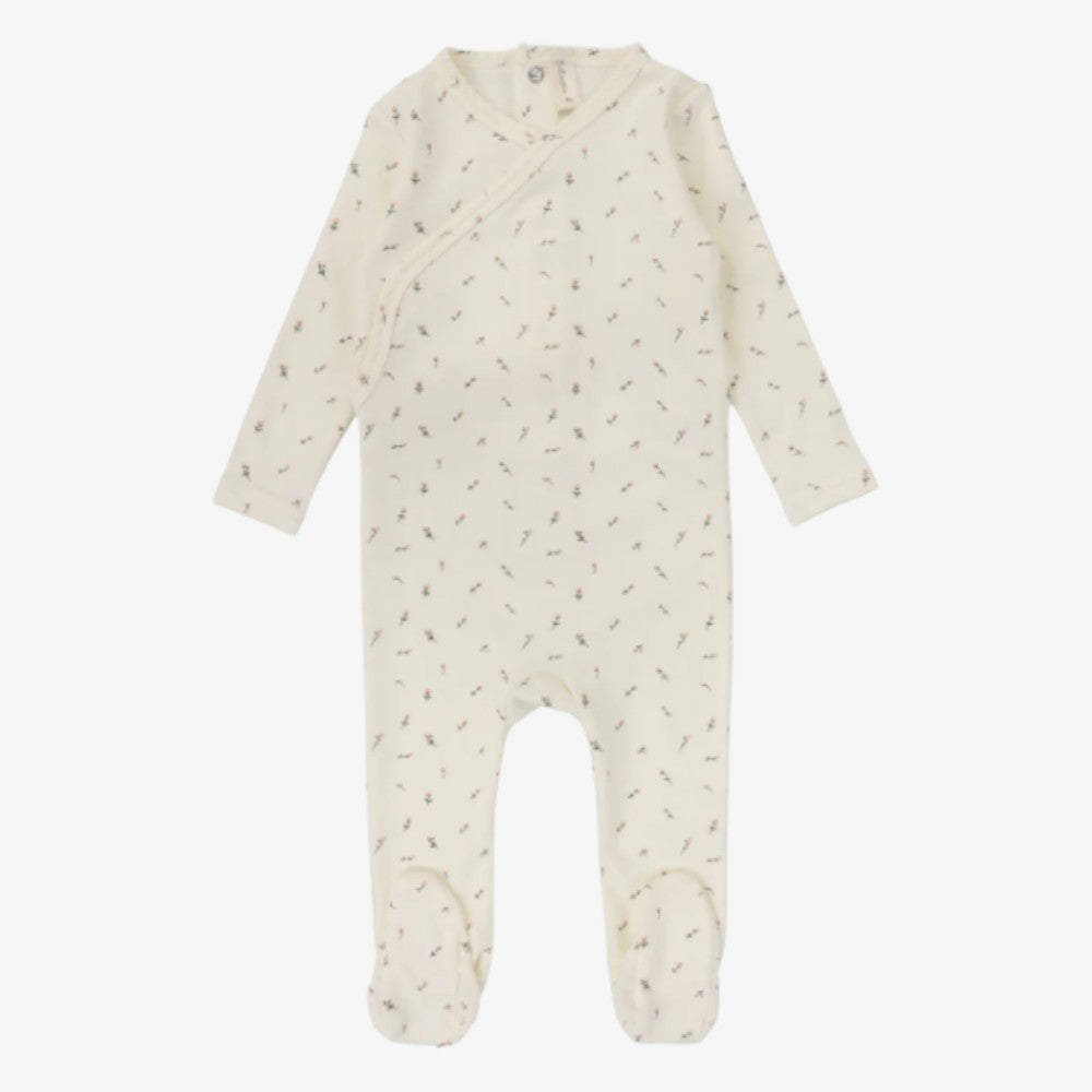 Printed Wrap Footie - Branch Ivory