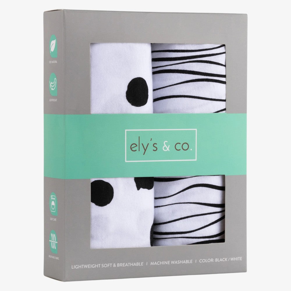 Crib Sheet 2 Pack - Black-white