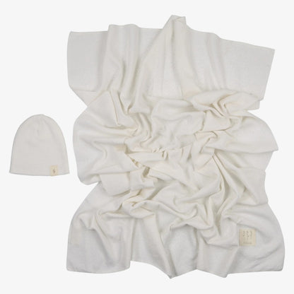 Knit Swaddle And Beanie - Cream