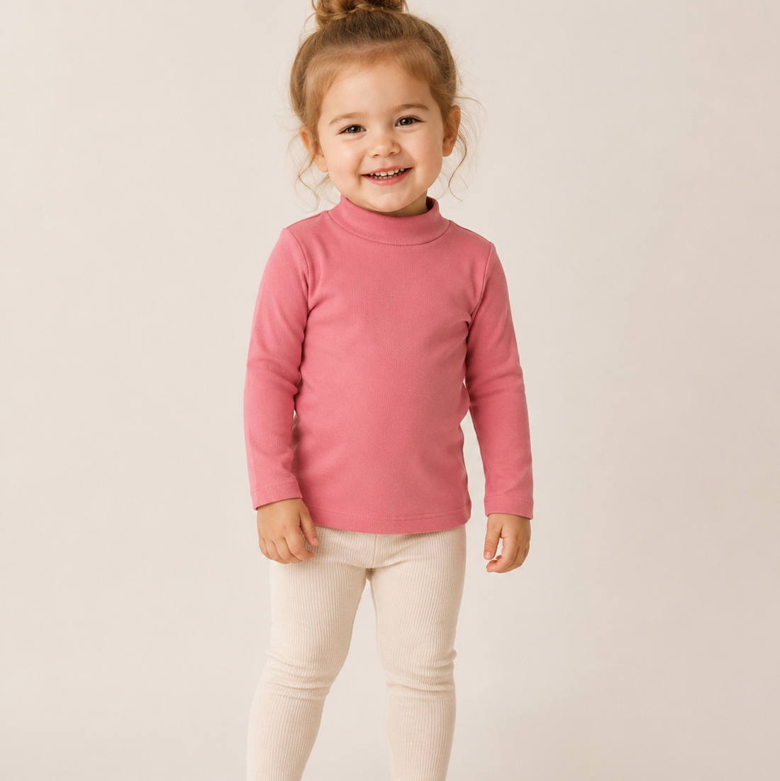 Rib Turtleneck - Rose