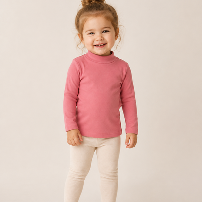 Rib Turtleneck - Rose