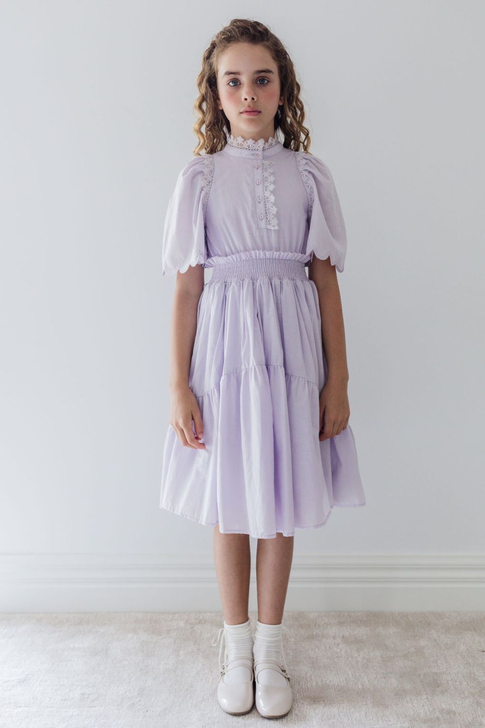 Shirred Waist Dress - Lavender