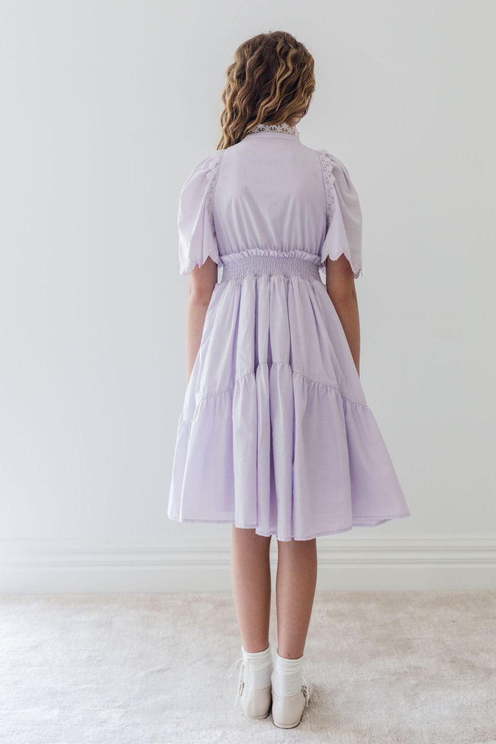 Shirred Waist Dress - Lavender