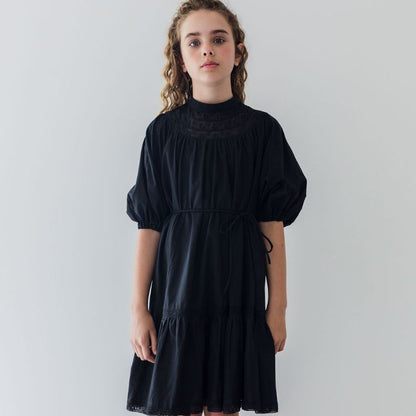 Lace Smock Dress - Black