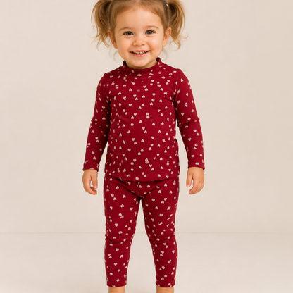 Heart Turtleneck - Burgundy