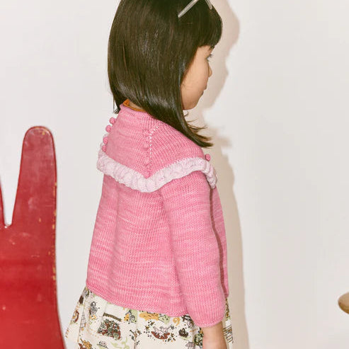 Ruffle Cardigan - Azalea