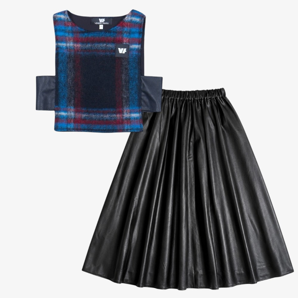 Tartan Vest And Skirt - Plaid