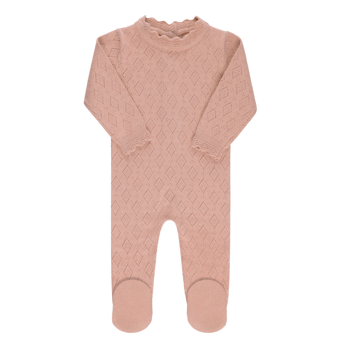 Pointelle Knit Footie - Pink