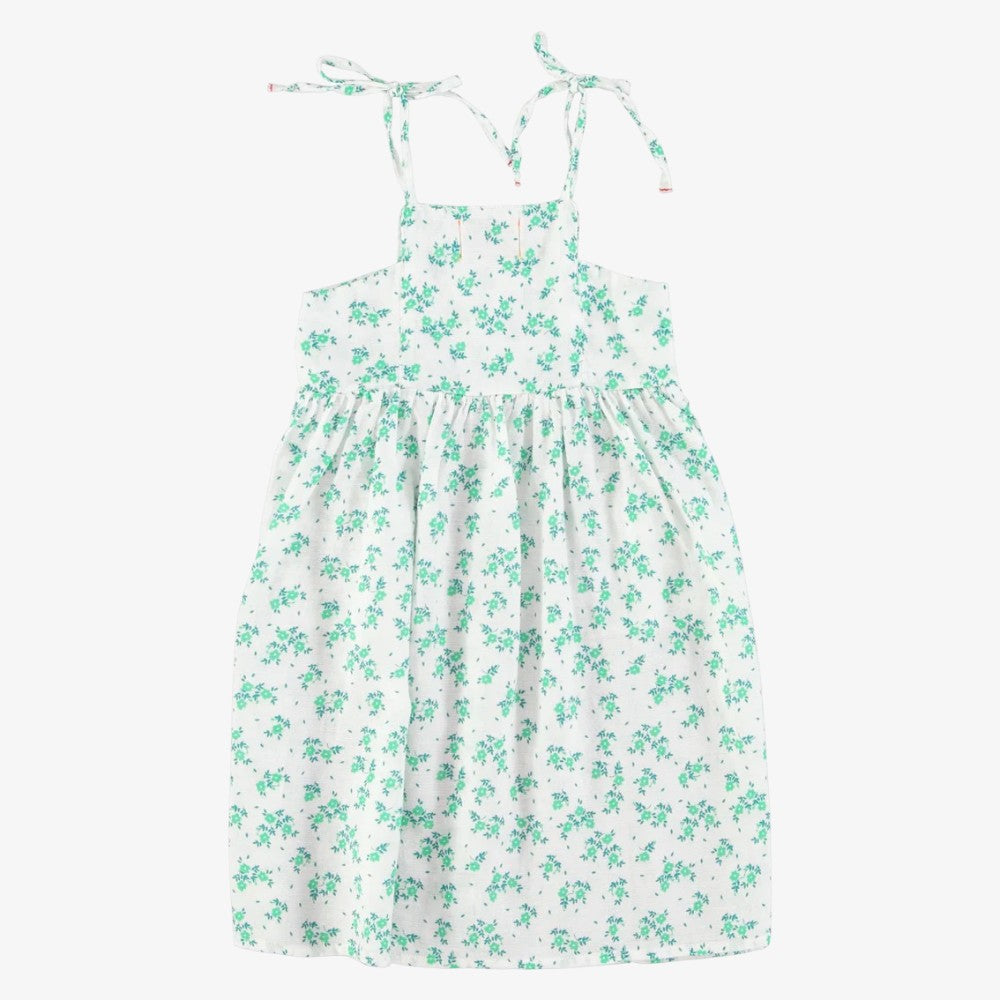 Flower Dress - Ecru &amp; Green