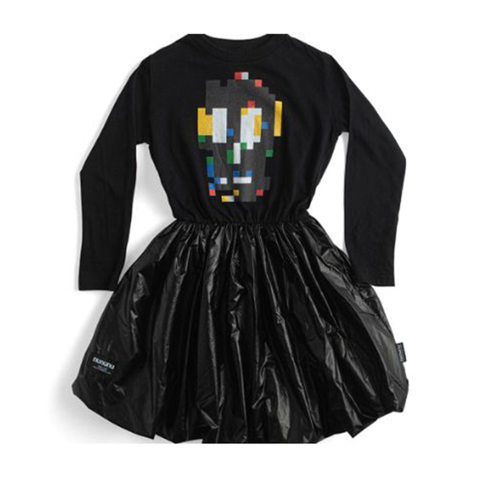 Nununu Pixel Skull Dress - Black