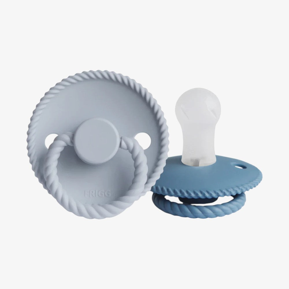 Rope Silicone Pacifier 2 Pack - Powder Blue &amp; Ocean