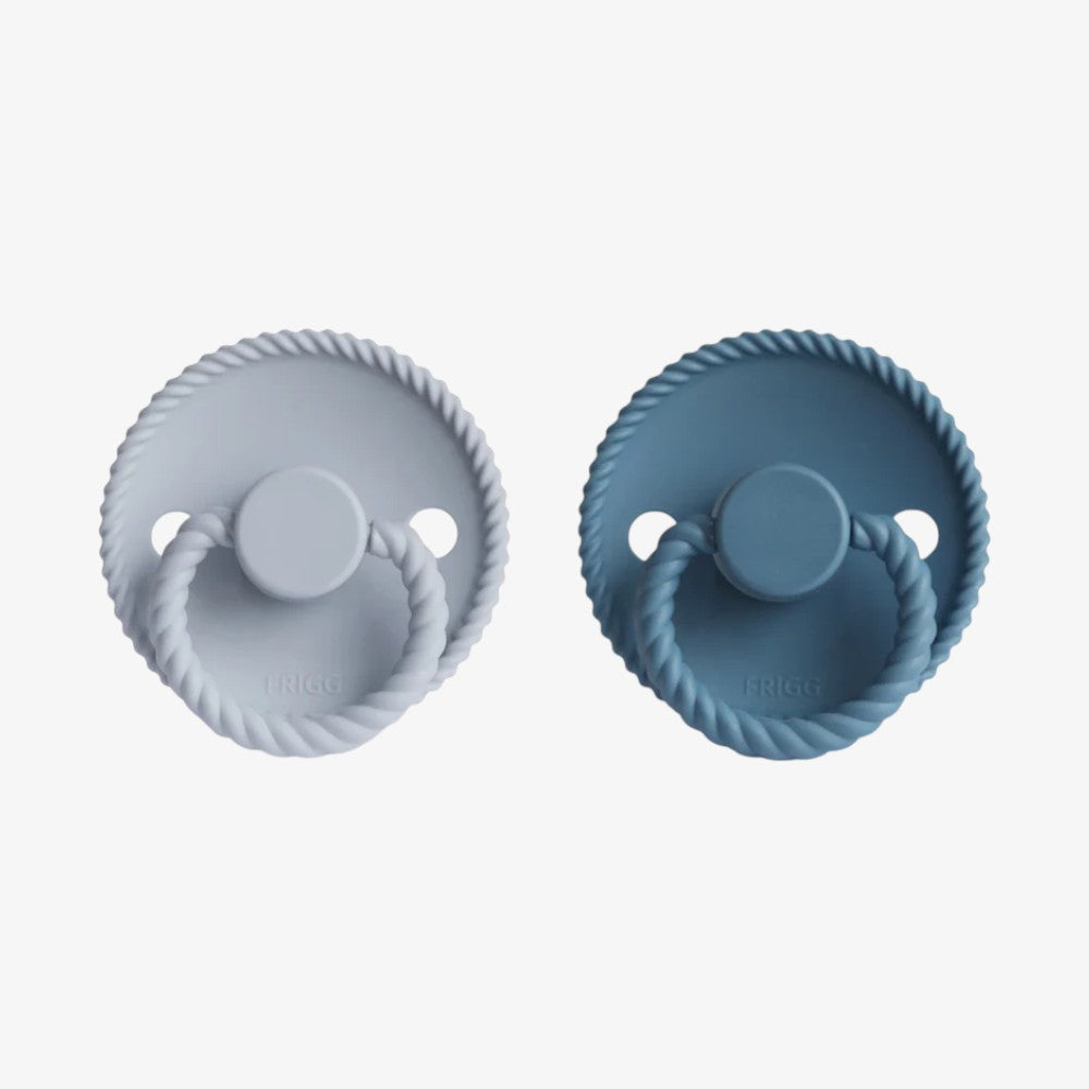 Rope Silicone Pacifier 2 Pack - Powder Blue &amp; Ocean