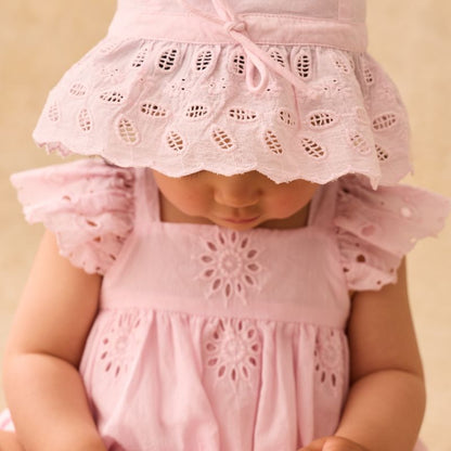 Eyelet Romper - Pink
