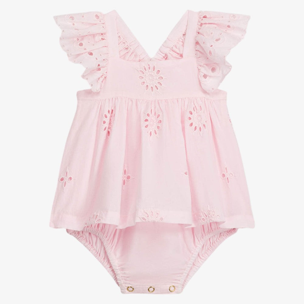 Eyelet Romper - Pink