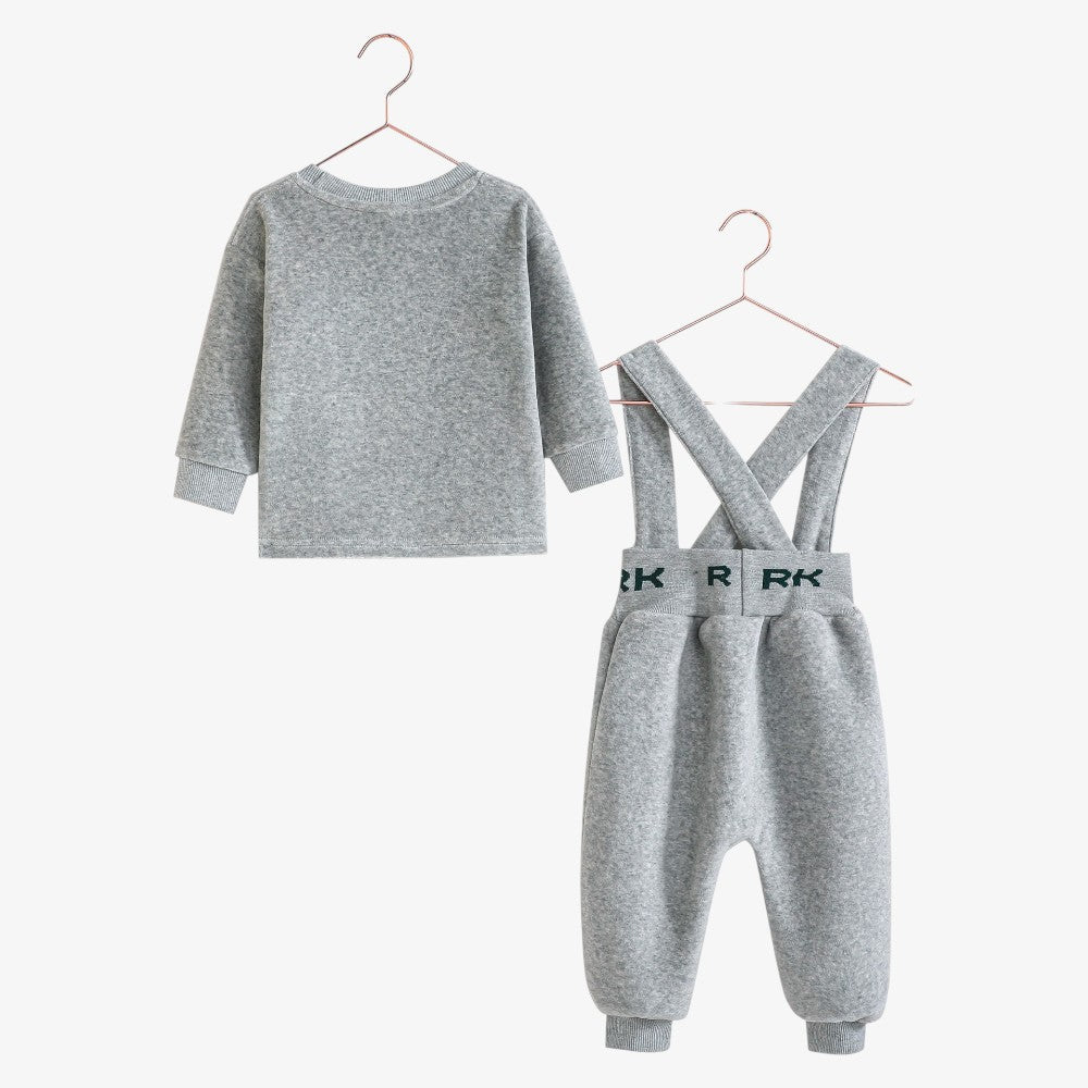 Reese Top And Overall - Grey &amp; Green