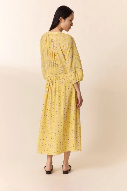 Dotted Print Dress - Yellow